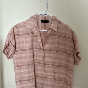 Hatch Plaid Print Mini Shirt Dress